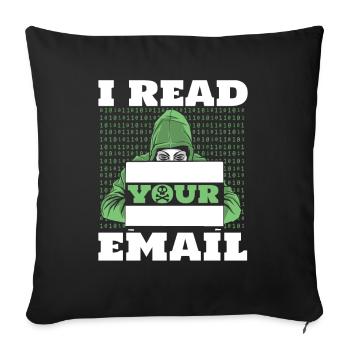 Je lis votre e-mail Sniffer Social Engineering - Housse de coussin décorative 45 x 45 cm - noir - Devant
