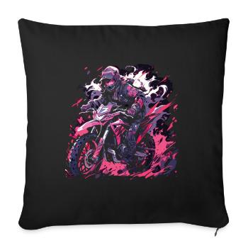 Supermoto Motocross Motocross Motorcycle Biker - Sofa pillowcase 17,3'' x 17,3'' (45 x 45 cm) - black - Front