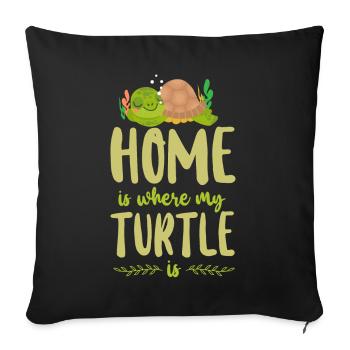 La maison des tortues de mer est l’endroit où - Housse de coussin décorative 45 x 45 cm - noir - Devant