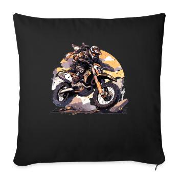 Motocross Sunset Vintage Enduros Enduro - Housse de coussin décorative 45 x 45 cm - noir - Devant