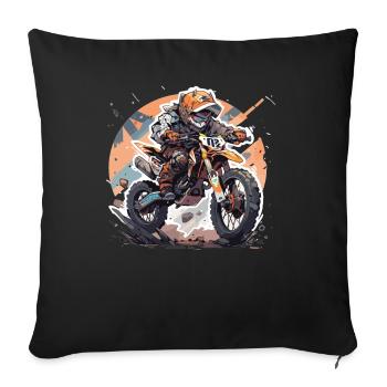 Motocross Kids - Sofa pillowcase 17,3'' x 17,3'' (45 x 45 cm) - black - Front
