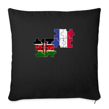 Kenya France Vintage Flag Kenyan - Sofa pillowcase 17,3'' x 17,3'' (45 x 45 cm) - black - Front