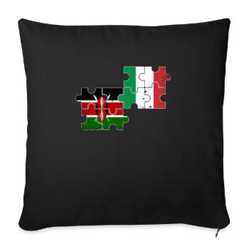 Kenya Italy Vintage Flag Italian Kenyan - Sofa pillowcase 17,3'' x 17,3'' (45 x 45 cm) - black - Front