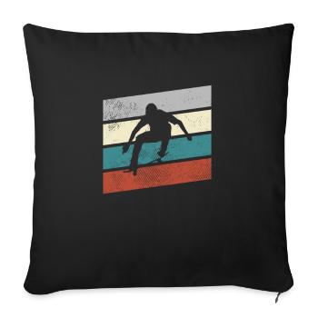 Skating Retro - Sofa pillowcase 17,3'' x 17,3'' (45 x 45 cm) - black - Front