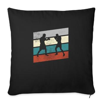Boxe Rétro - Housse de coussin décorative 45 x 45 cm - noir - Devant