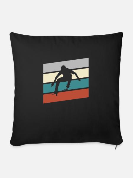 Skating Retro - Sofakissenbezug 45 x 45 cm - Schwarz