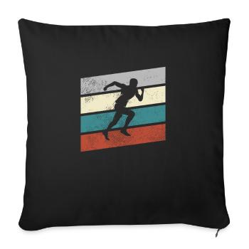 Jogging Rétro - Housse de coussin décorative 45 x 45 cm - noir - Devant
