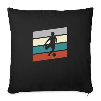 Football Rétro - Housse de coussin décorative 45 x 45 cm - noir - Devant
