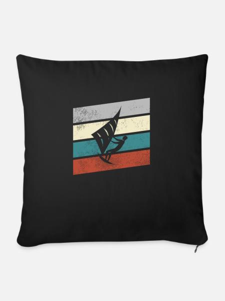 kite retro - Sofakissenbezug 45 x 45 cm - Schwarz