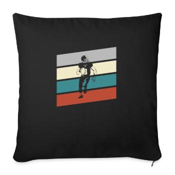 Football Rétro - Housse de coussin décorative 45 x 45 cm - noir - Devant