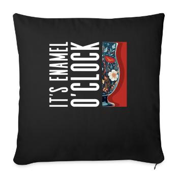It's Enamel O'Clock - Emailliertes Glas - Sofakissenbezug 45 x 45 cm - Schwarz - Vorne