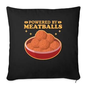 Boulettes de viande Boulettes de viande Boulettes de viande Cadeaux - Housse de coussin décorative 45 x 45 cm - noir - Devant