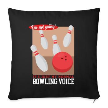 Joueur de quilles Joueur de quilles Cadeau de bowling - Housse de coussin décorative 45 x 45 cm - noir - Devant