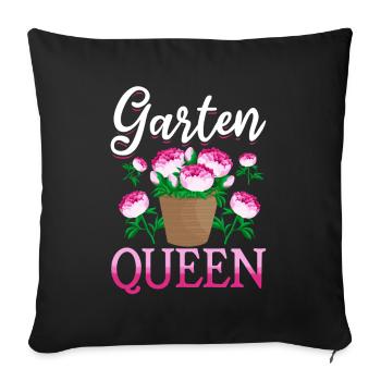 Garten Queen - Gartenliebhaberinnen - Sofakissenbezug 45 x 45 cm - Schwarz - Vorne