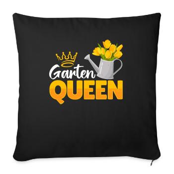Garten Queen - Gartenliebhaberinnen - Sofakissenbezug 45 x 45 cm - Schwarz - Vorne