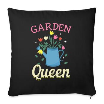 Garden Queen - Garden lovers - Sofa pillowcase 17,3'' x 17,3'' (45 x 45 cm) - black - Front