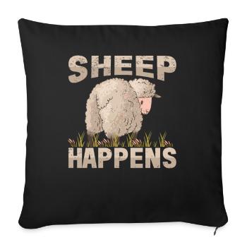 Farmer Farmer Lamb Farmer Farm Country Egg Sheep - Sofa pillowcase 17,3'' x 17,3'' (45 x 45 cm) - black - Front