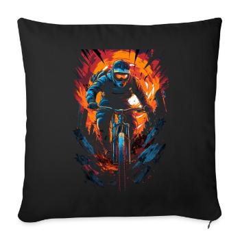 Downhill Biker Mountain Bike Design - Sofa pillowcase 17,3'' x 17,3'' (45 x 45 cm) - black - Front