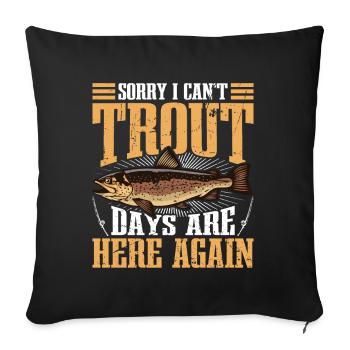 Funny Fishing Men Women - Sofakissenbezug 45 x 45 cm - Schwarz - Vorne