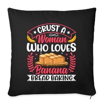 Drôle de vêtements de cuisson au pain aux bananes - Housse de coussin décorative 45 x 45 cm - noir - Devant