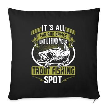 Funny Fishing Men Women - Sofakissenbezug 45 x 45 cm - Schwarz - Vorne