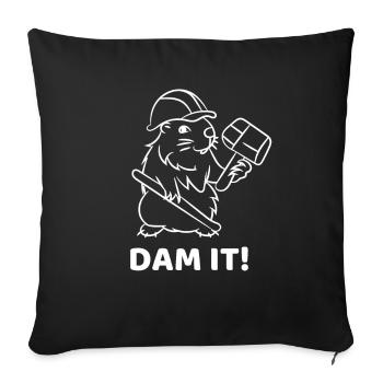 Dam It - Sofa pillowcase 17,3'' x 17,3'' (45 x 45 cm) - black - Front