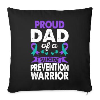 Père de la prévention du suicide Warrior Awareness - Housse de coussin décorative 45 x 45 cm - noir - Devant