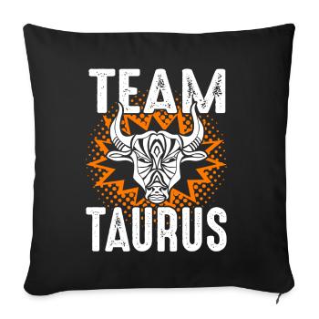 Taurus Team Taurus Sign Of Zodiac - Sofa pillowcase 17,3'' x 17,3'' (45 x 45 cm) - black - Front