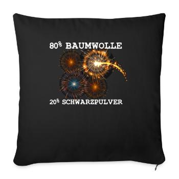 80% Baumwolle 20% Schwarzpulver - Sofakissenbezug 45 x 45 cm - Schwarz - Vorne