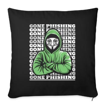 Gone Phishing Sniffer Social Engineering Phishing - Sofa pillowcase 17,3'' x 17,3'' (45 x 45 cm) - black - Front