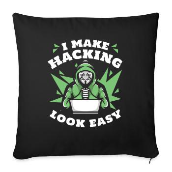 Je fais paraître le piratage facile Sniffer Social - Housse de coussin décorative 45 x 45 cm - noir - Devant