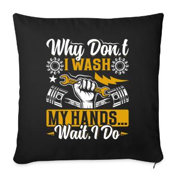 Love Avion aviation - Housse de coussin décorative 45 x 45 cm - noir - Devant