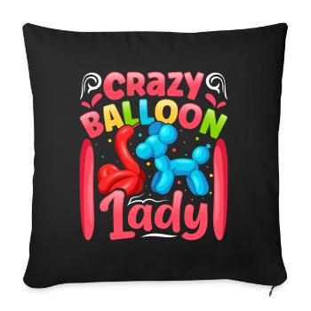 Conception de ballon de fête - Housse de coussin décorative 45 x 45 cm - noir - Devant