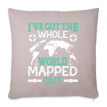 Cartographers - Sofa pillowcase 17,3'' x 17,3'' (45 x 45 cm) - light taupe - Front