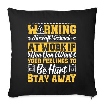 Love Avion aviation - Housse de coussin décorative 45 x 45 cm - noir - Devant