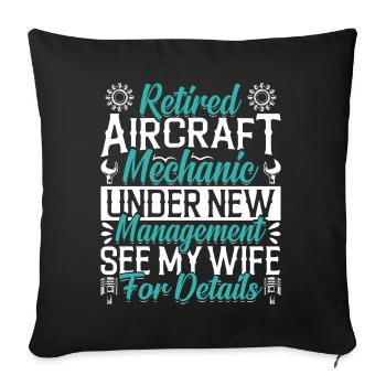 Love Airplane aviation - Sofa pillowcase 17,3'' x 17,3'' (45 x 45 cm) - black - Front