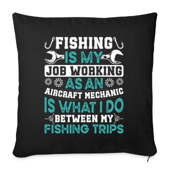Love Airplane aviation - Sofa pillowcase 17,3'' x 17,3'' (45 x 45 cm) - black - Front