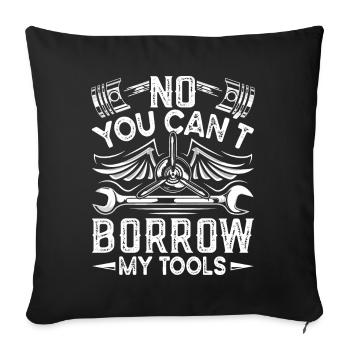 Love Airplane aviation - Sofa pillowcase 17,3'' x 17,3'' (45 x 45 cm) - black - Front