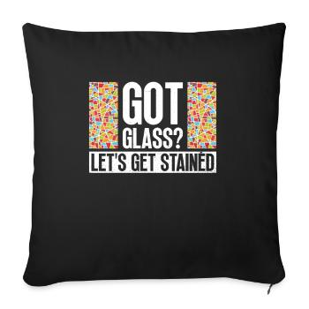 Avez-vous du verre? Let’s Get Stained - Vitrail - Housse de coussin décorative 45 x 45 cm - noir - Devant