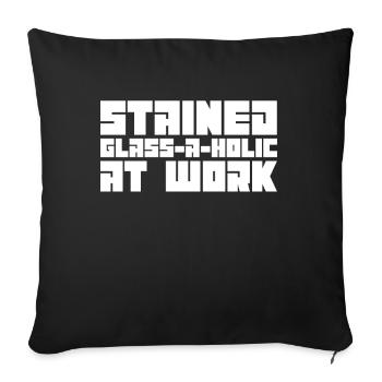 Vitrail A-Holic au travail - - Housse de coussin décorative 45 x 45 cm - noir - Devant
