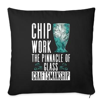Chip Work - The pinnacle of glass craftsmanship - Chip - Sofa pillowcase 17,3'' x 17,3'' (45 x 45 cm) - black - Front