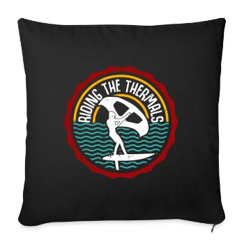 Chevaucher le Thermals Hydrofoil Wingfoil Wingfoil Wingfoiling - Housse de coussin décorative 45 x 45 cm - noir - Devant
