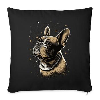 Mignon bouledogue français Frenchie Dog Breed Pet Lover - Housse de coussin décorative 45 x 45 cm - noir - Devant