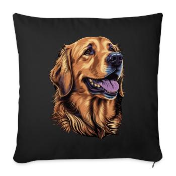 Cute Golden Retriever Dog Breed Pet Lover - Sofa pillowcase 17,3'' x 17,3'' (45 x 45 cm) - black - Front