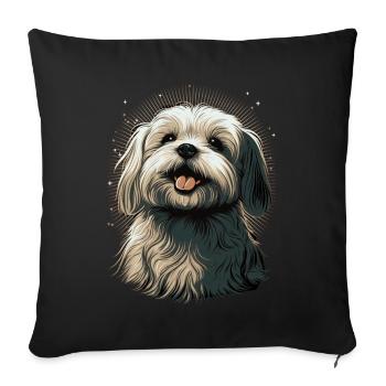 Cute Maltese Dog Breed Pet Lover - Sofa pillowcase 17,3'' x 17,3'' (45 x 45 cm) - black - Front