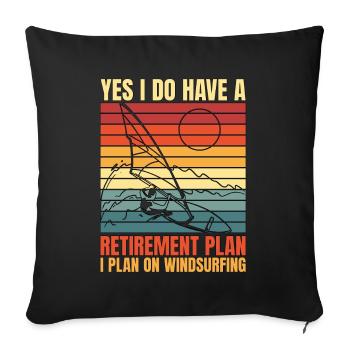 Planche à voile Oui, j’ai un wakeboard de retraite - Housse de coussin décorative 45 x 45 cm - noir - Devant