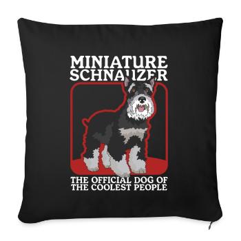 Schnauzer miniature propriétaire Schnauzer chiens cadeau - Housse de coussin décorative 45 x 45 cm - noir - Devant