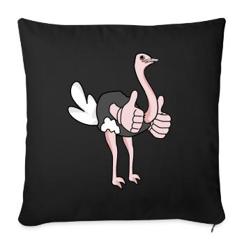 L’autruche lève le pouce - Housse de coussin décorative 45 x 45 cm - noir - Devant