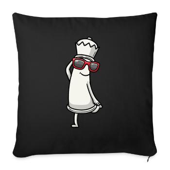 Dancing chess pieces Chess players - Sofa pillowcase 17,3'' x 17,3'' (45 x 45 cm) - black - Front