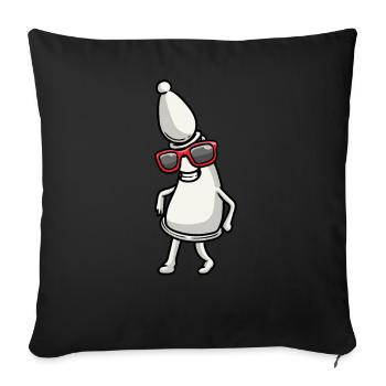 Dancing chess pieces Chess players - Sofa pillowcase 17,3'' x 17,3'' (45 x 45 cm) - black - Front